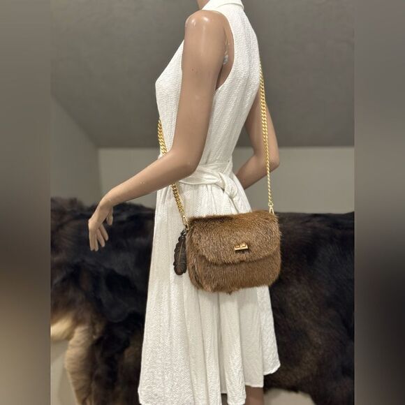 Handmade Natural Hair On Goat-hide Shoulder Bag, Goatskin Crossbody & Free Gift - Picture 6 of 16